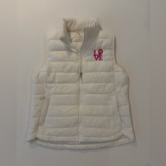 32 Degrees Jackets & Blazers - 32 Degrees Tennis Custom LOVE White Sleeveless Puffer Vest Large Zipped Pockets